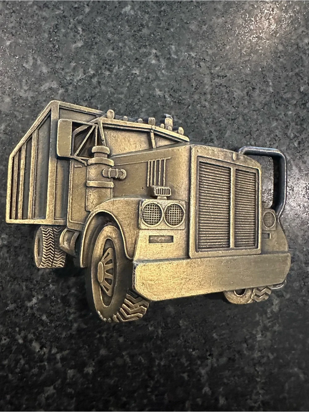 Gold Truck Belt Buckle - Men's Metal Accessory